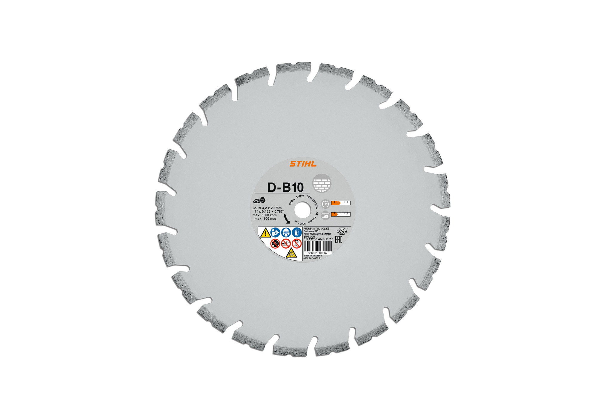 Diamentowa tarcza tnąca, beton, D-B10, Ø 230mm/9"